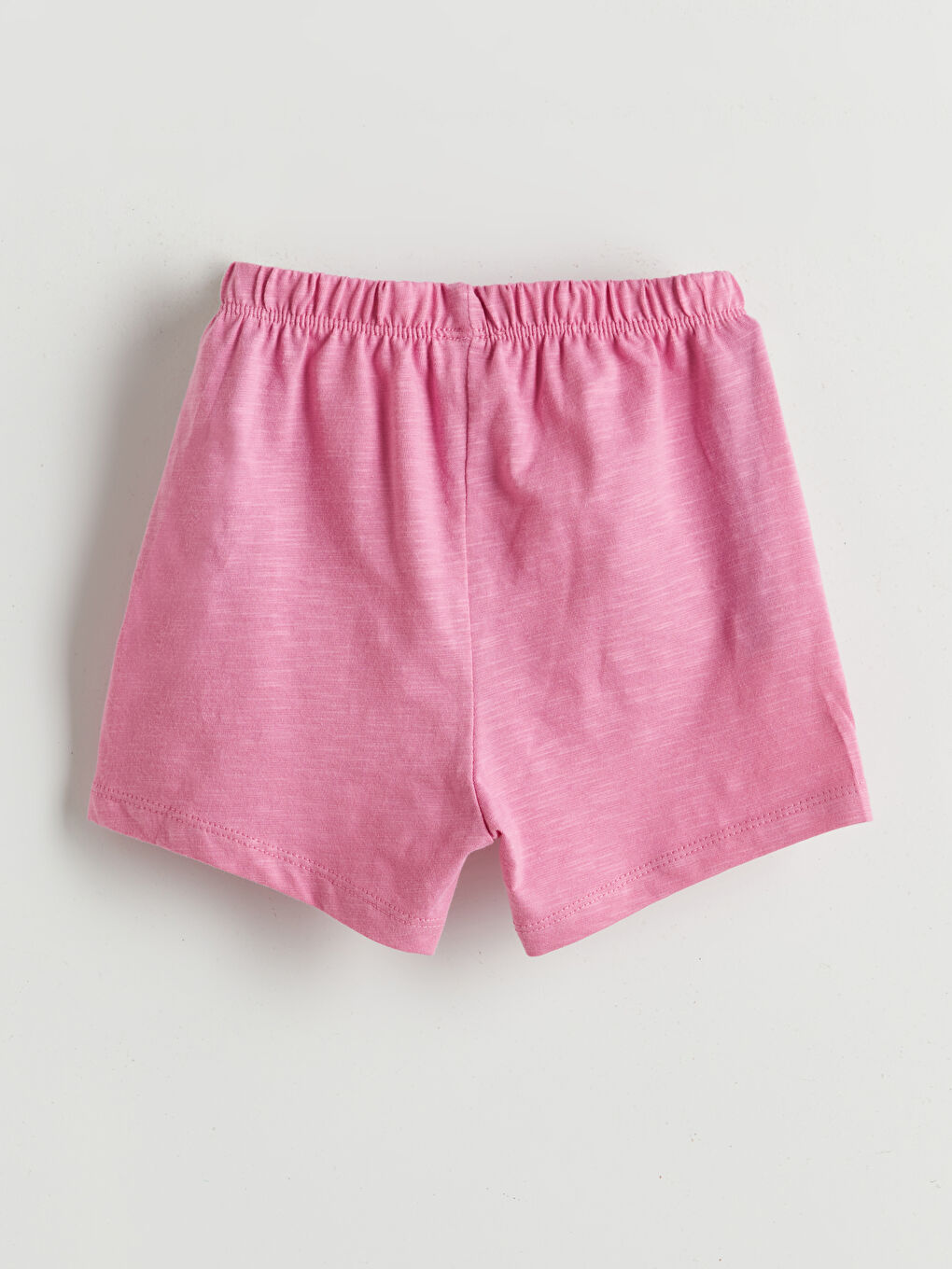 Pembe Beli Lastikli Kız Bebek Şort-1