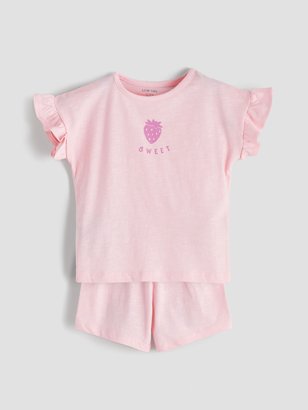 LCW baby Къс пижамен комплект с кръгло деколте за бебета момичета -S5GC83Z1-YFZ