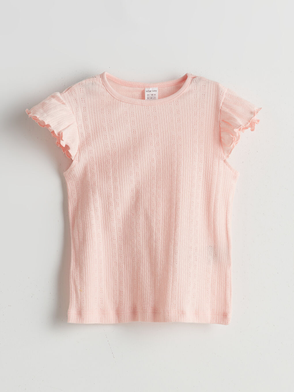 Pembe Pamuklu Basic Kız Bebek Pijama Üst