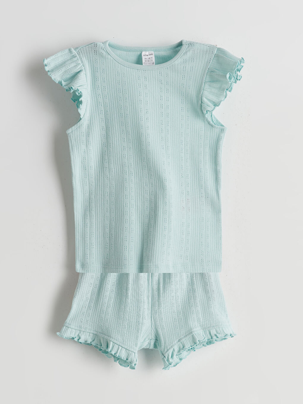 Crew Neck Baby Girl Pajama Set with Shorts -S5GC86Z1-YXJ
