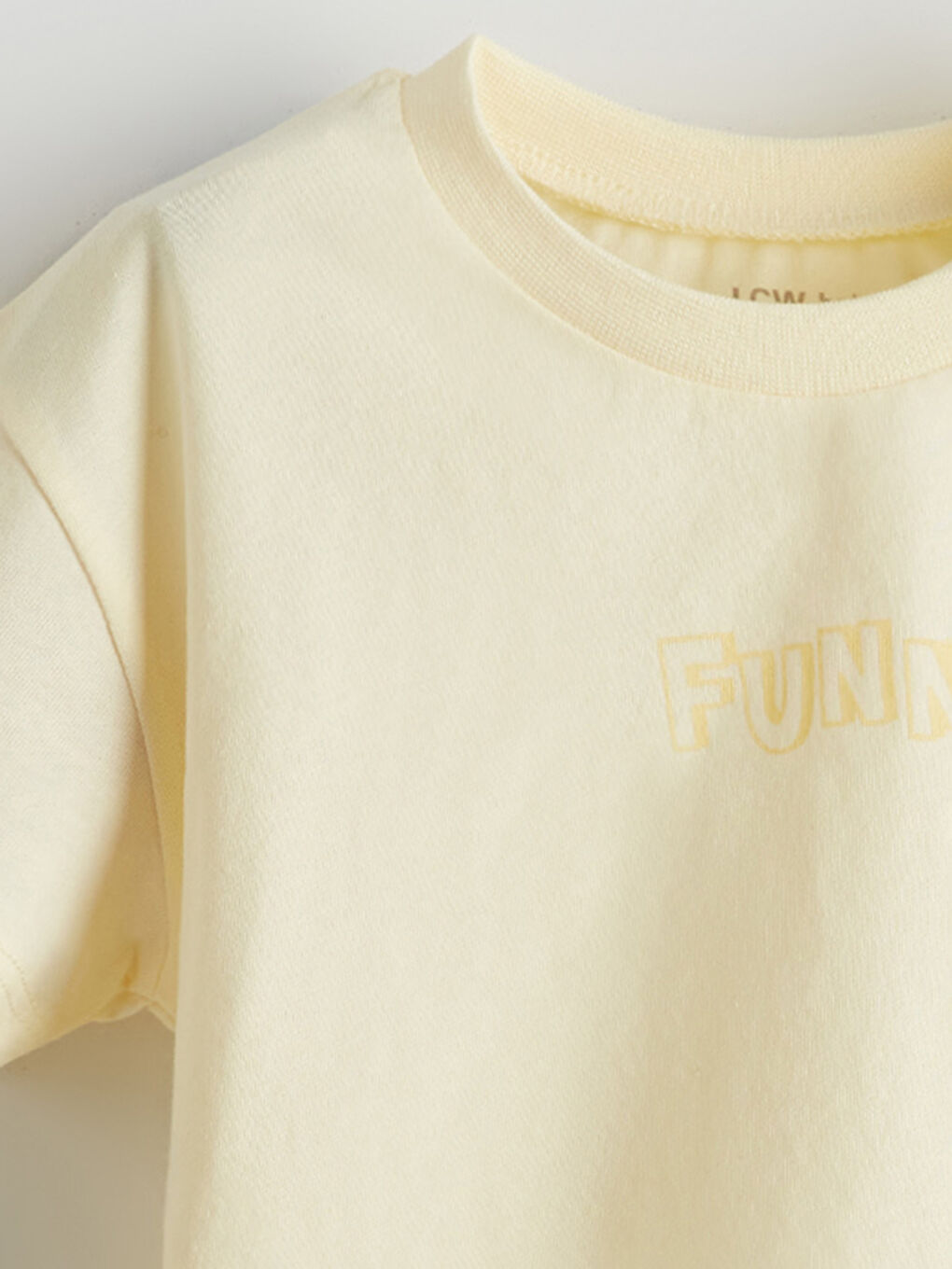 Sarı Bisiklet Yaka Baskılı Erkek Bebek Tişört-1