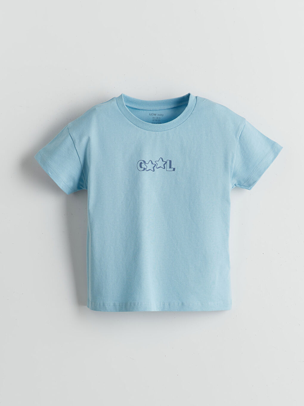 Mavi Bisiklet Yaka Baskılı Erkek Bebek Tişört