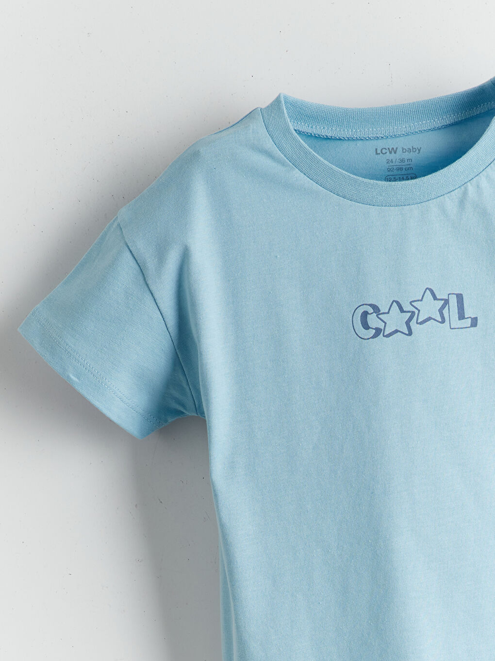 Mavi Bisiklet Yaka Baskılı Erkek Bebek Tişört-1