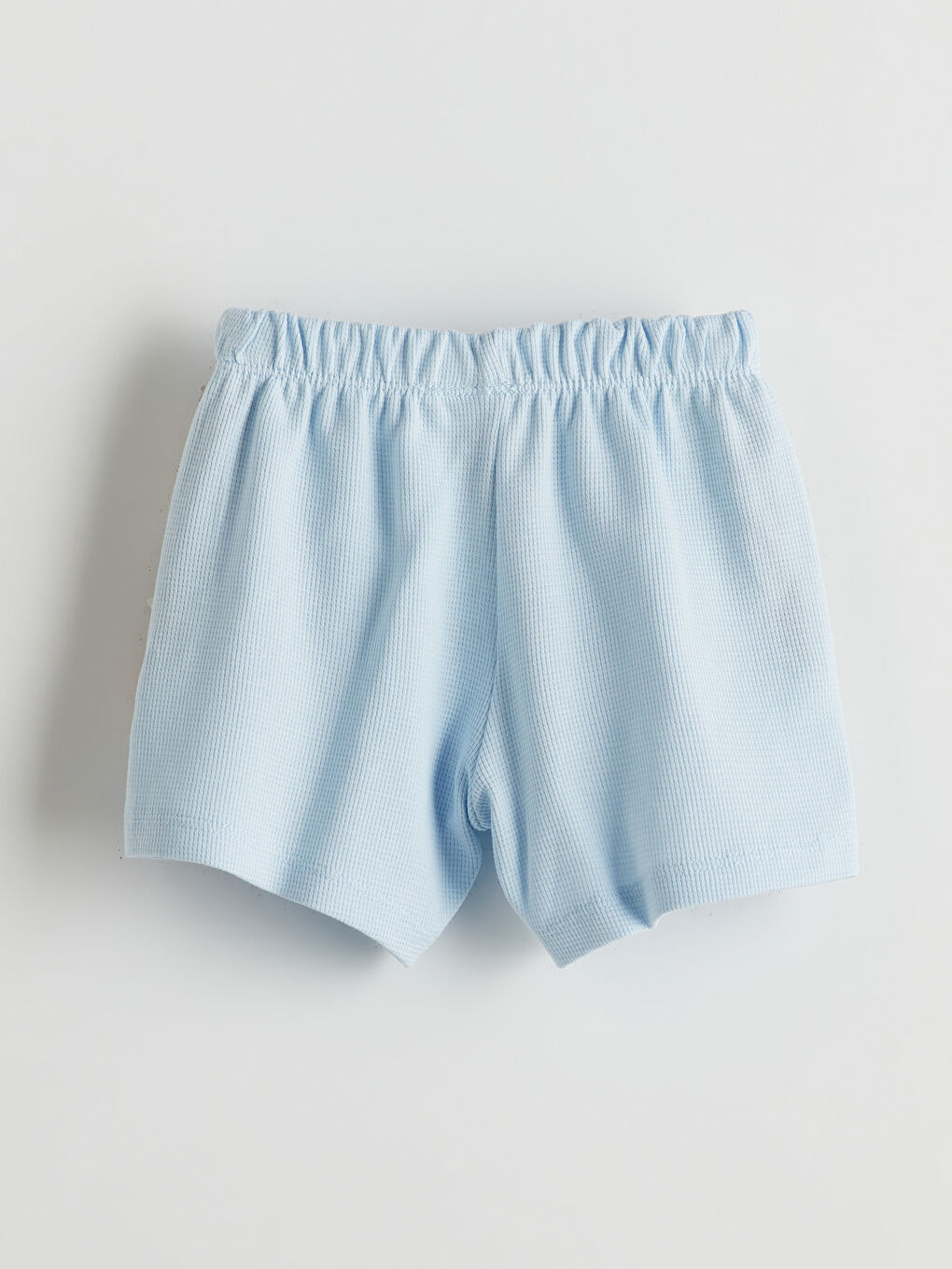 Mavi Beli Lastikli Erkek Bebek Şort Pijama Altı-1