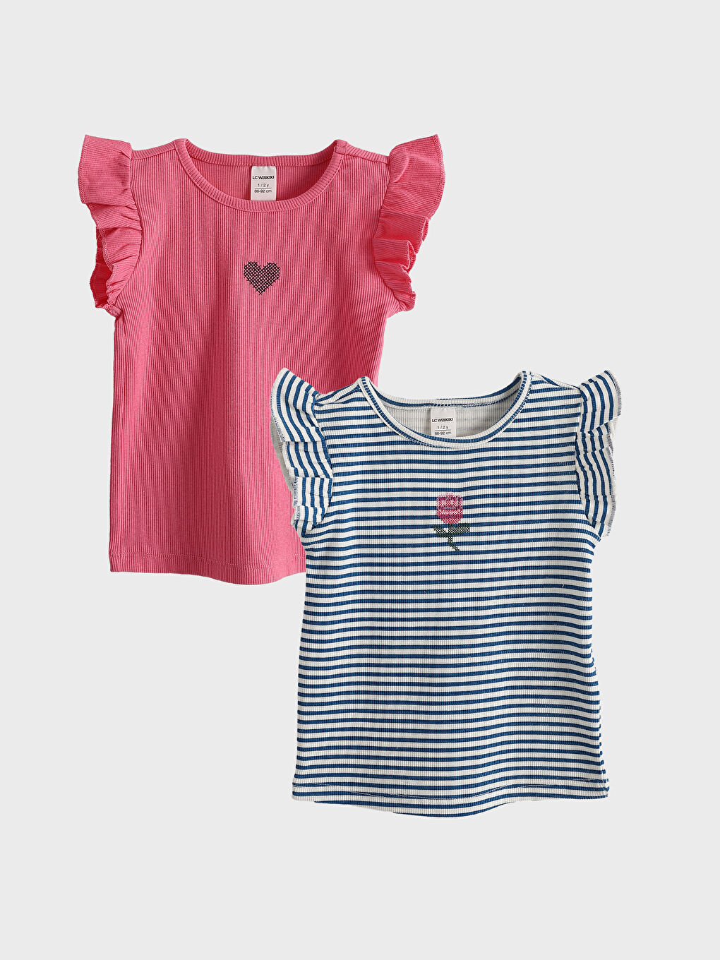 Crew Neck Girls' Tank Tops 2-Pack -S5GD94Z1-LGP