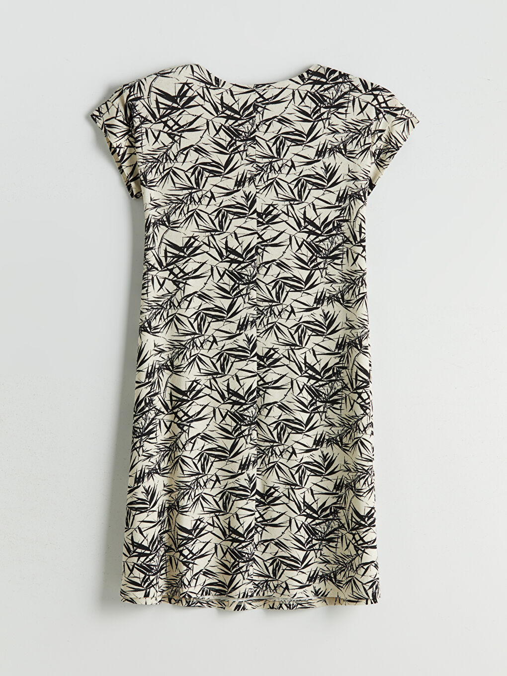 Siyah Bisiklet Yaka Desenli Elbise-5