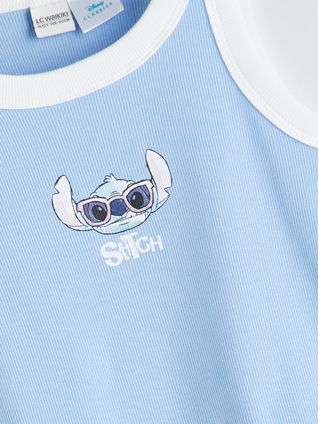 Crew Neck Stitch Printed Girls' Tank Top-2