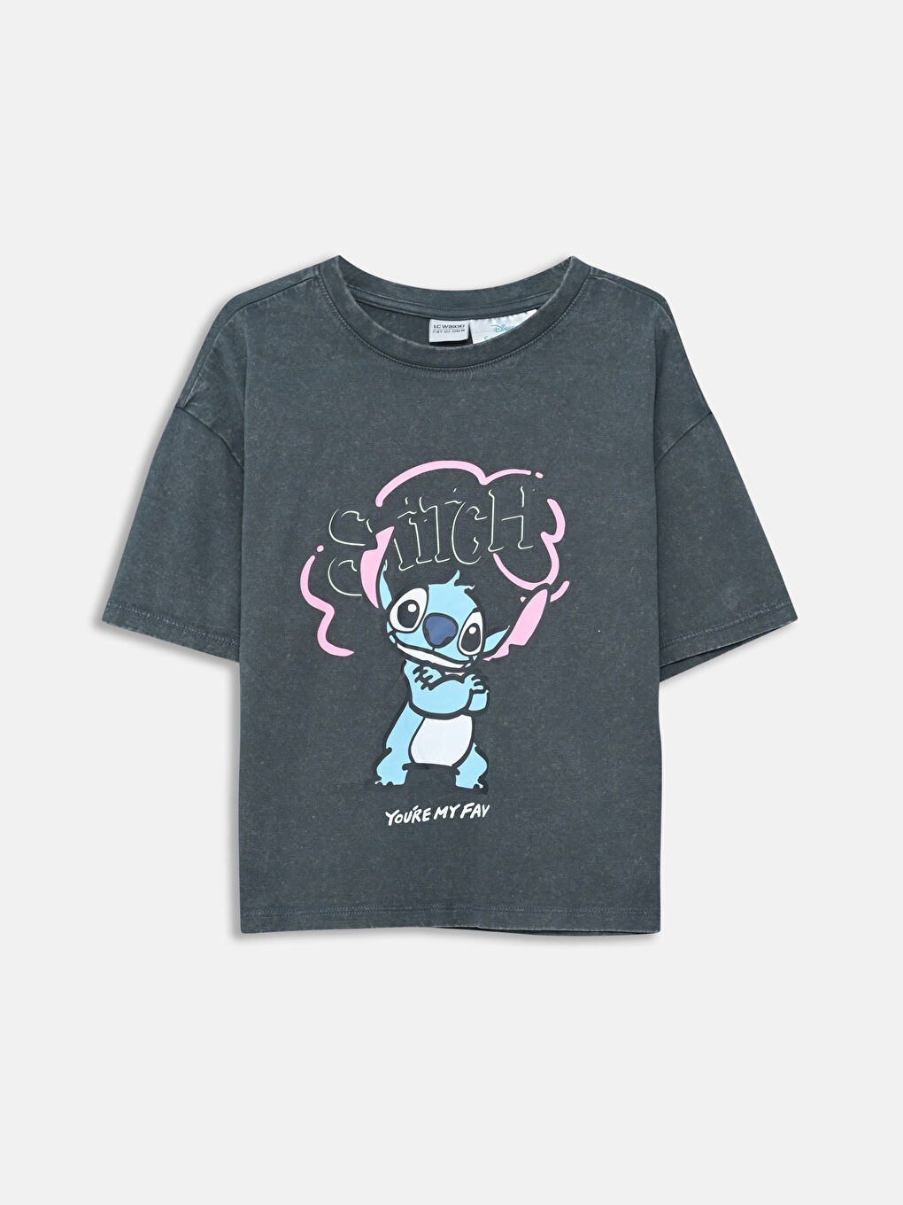 Crew Neck Stitch Printed Girls' T-Shirt -S5GE53Z4-502