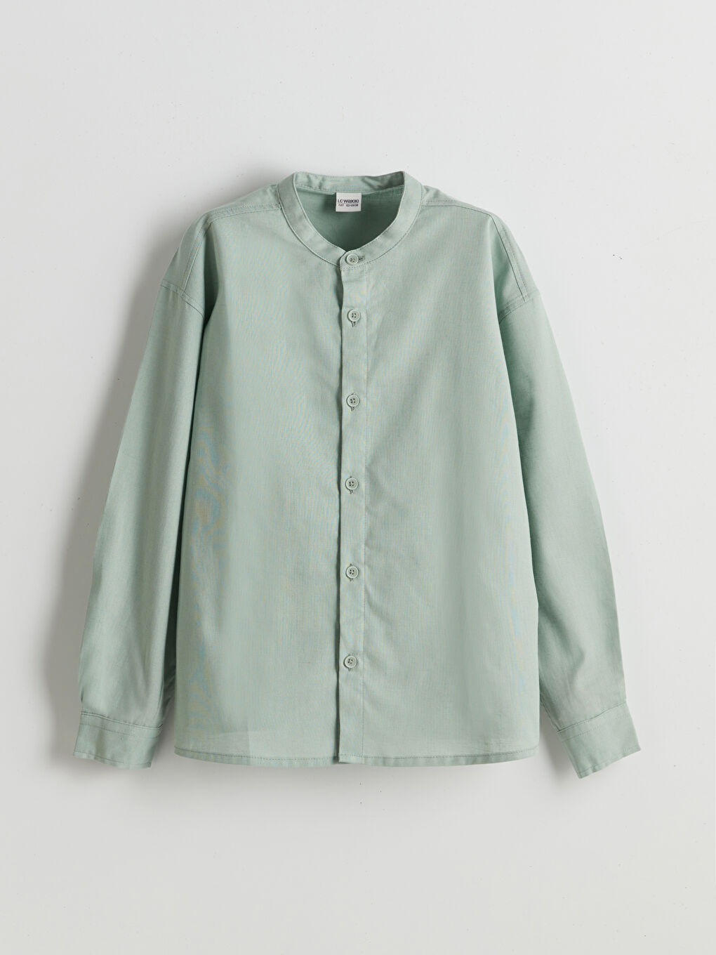 Chemise pour Garçons en Mélange de Lin à Col Mao