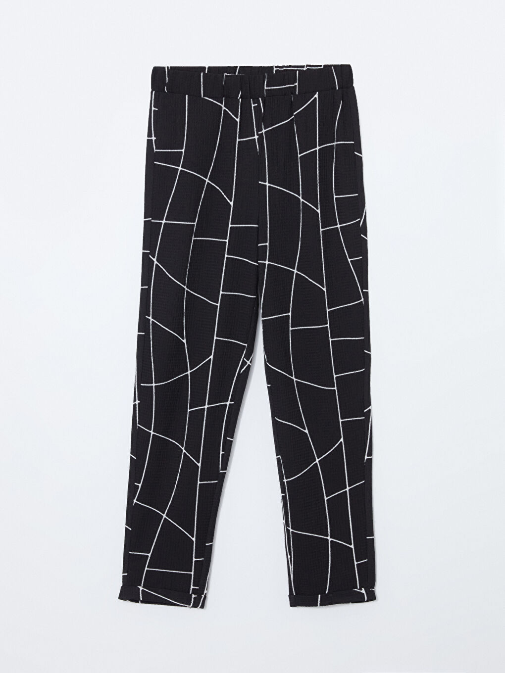 Elasticated Waist Patterned Women's Trousers -S5GE92Z8-LQJ