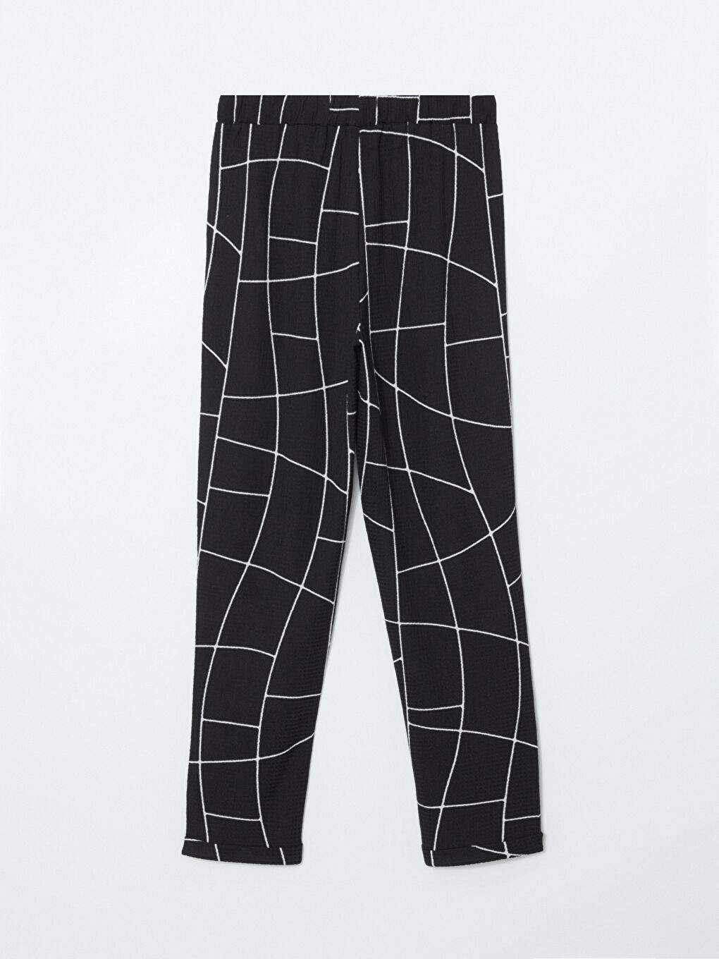 Elasticated Waist Patterned Women's Trousers -S5GE92Z8-LQJ