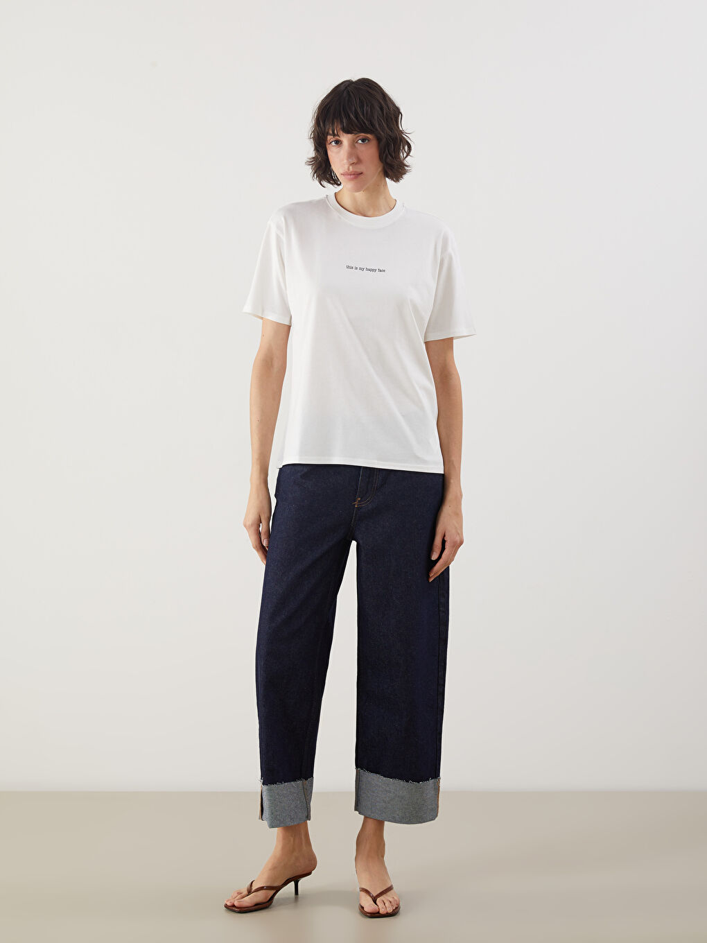 Woman ECRU T-Shirt -S5GE96Z8-R9J