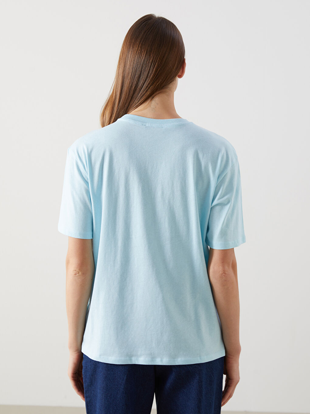 Crew Neck Printed Oversize Women's T-Shirt -S5GF00Z8-KXU
