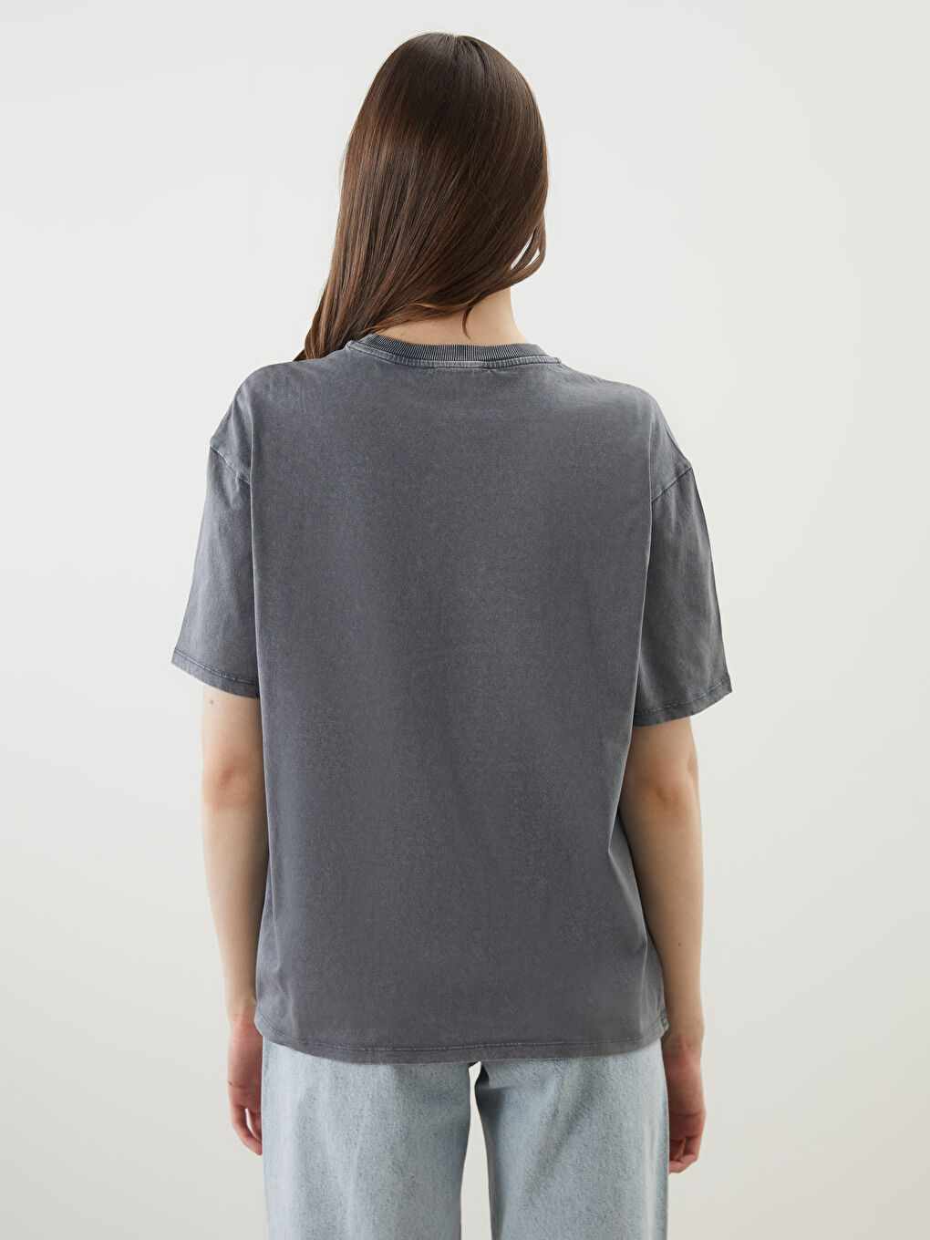 Crew Neck Printed Oversize Women's T-Shirt -S5GF16Z8-DC4
