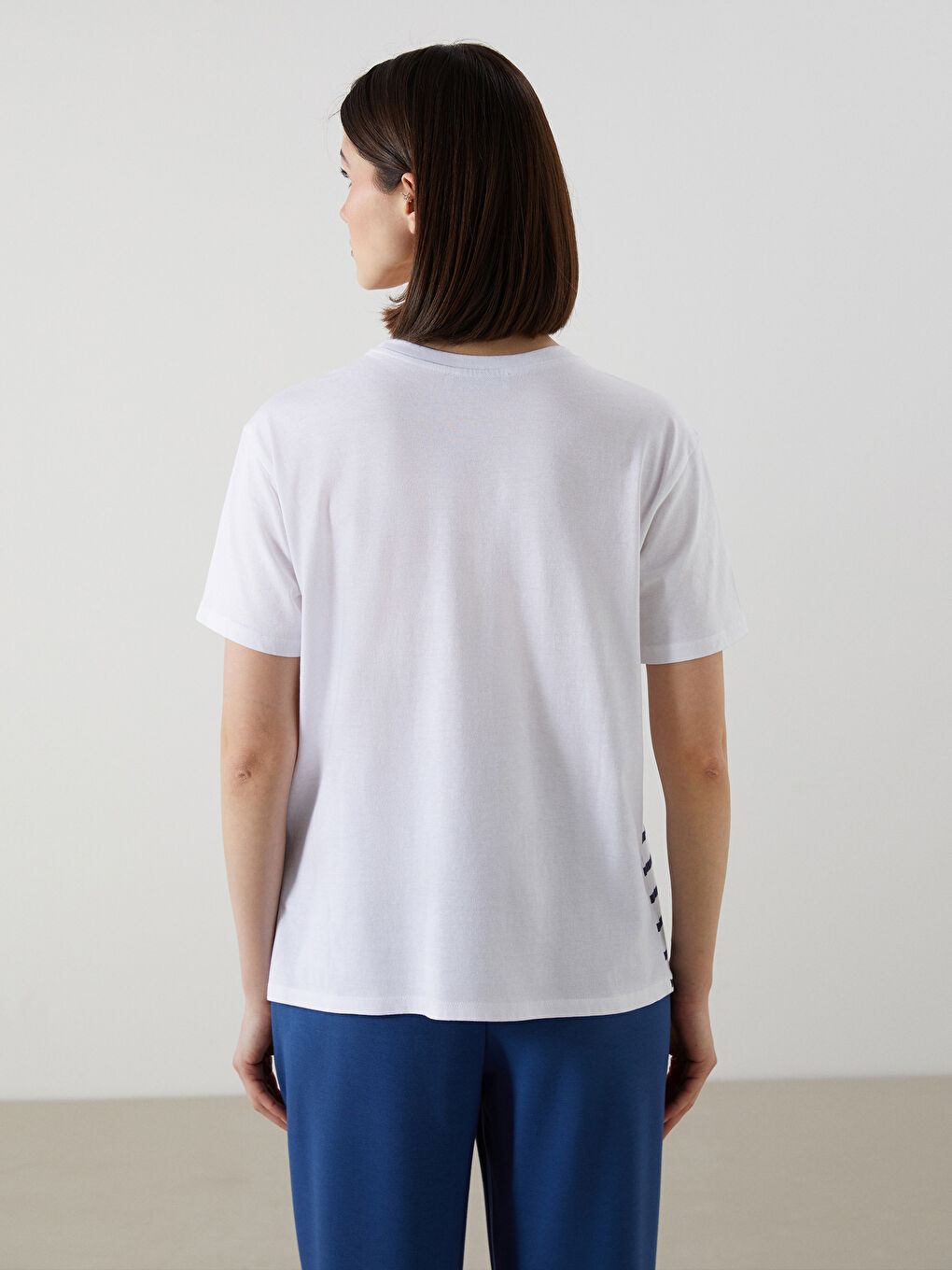 Crew Neck Striped Women's T-Shirt -S5GF27Z8-Q6K