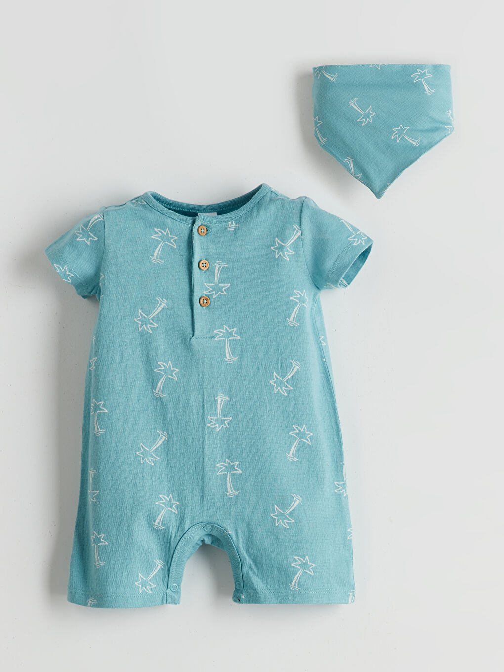 LCW baby Printed Baby Boys' Jumpsuit and Bib 2 Pack -S5GF54Z1-LQP