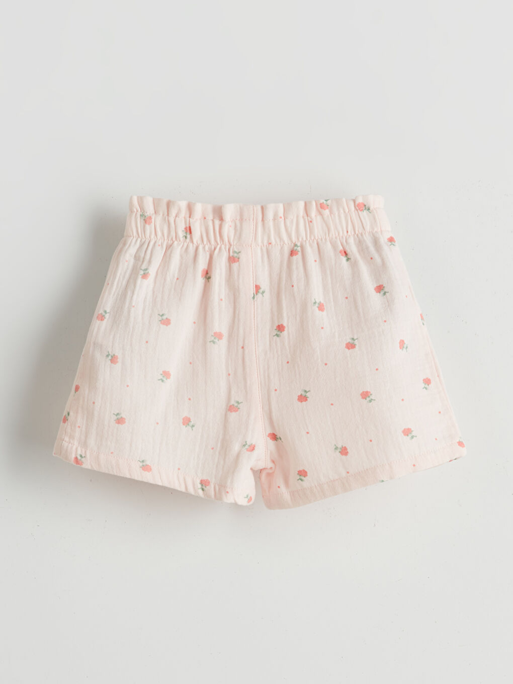Pembe Kız Bebek Çiçek Baskılı Şort-1
