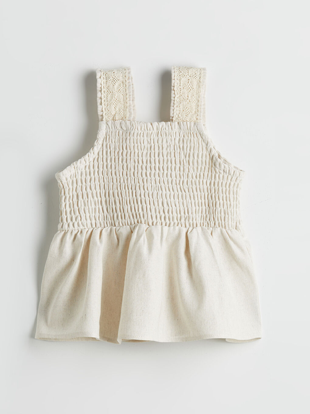 Bej Basic Askılı Kız Çocuk Bluz-2