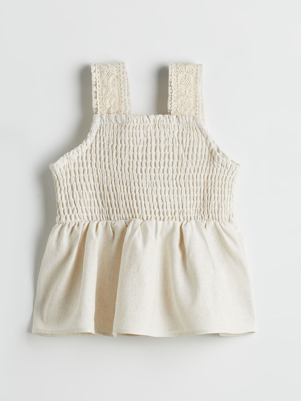 Bej Basic Askılı Kız Çocuk Bluz-3