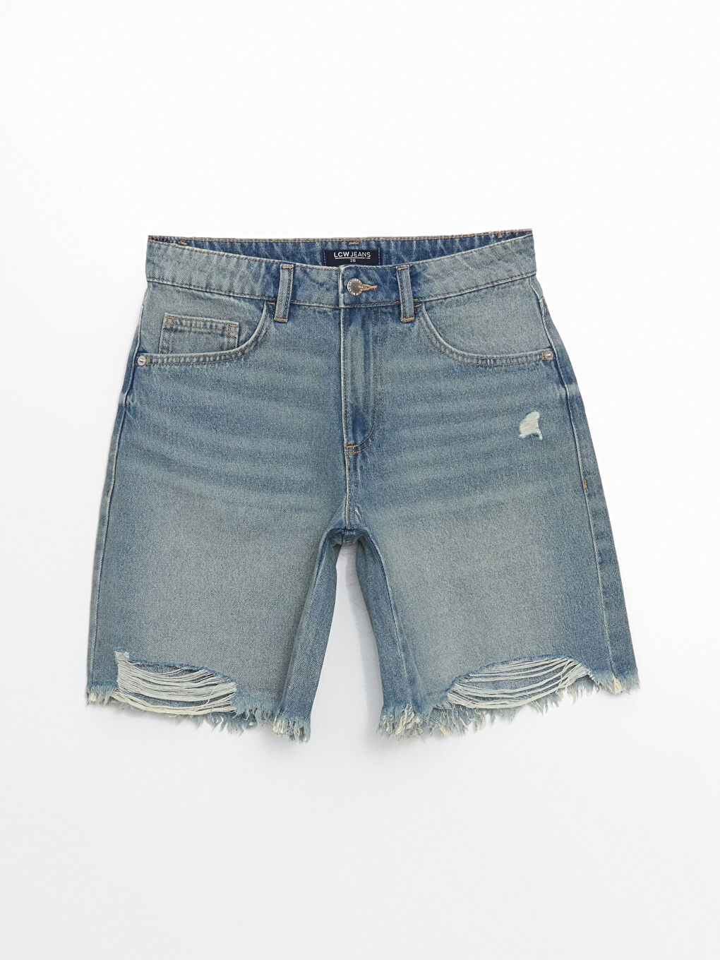 LCW Jeans Ženski teksas šorts Standard Fit sa iscepanim detaljima. -S5GG01Z8-507