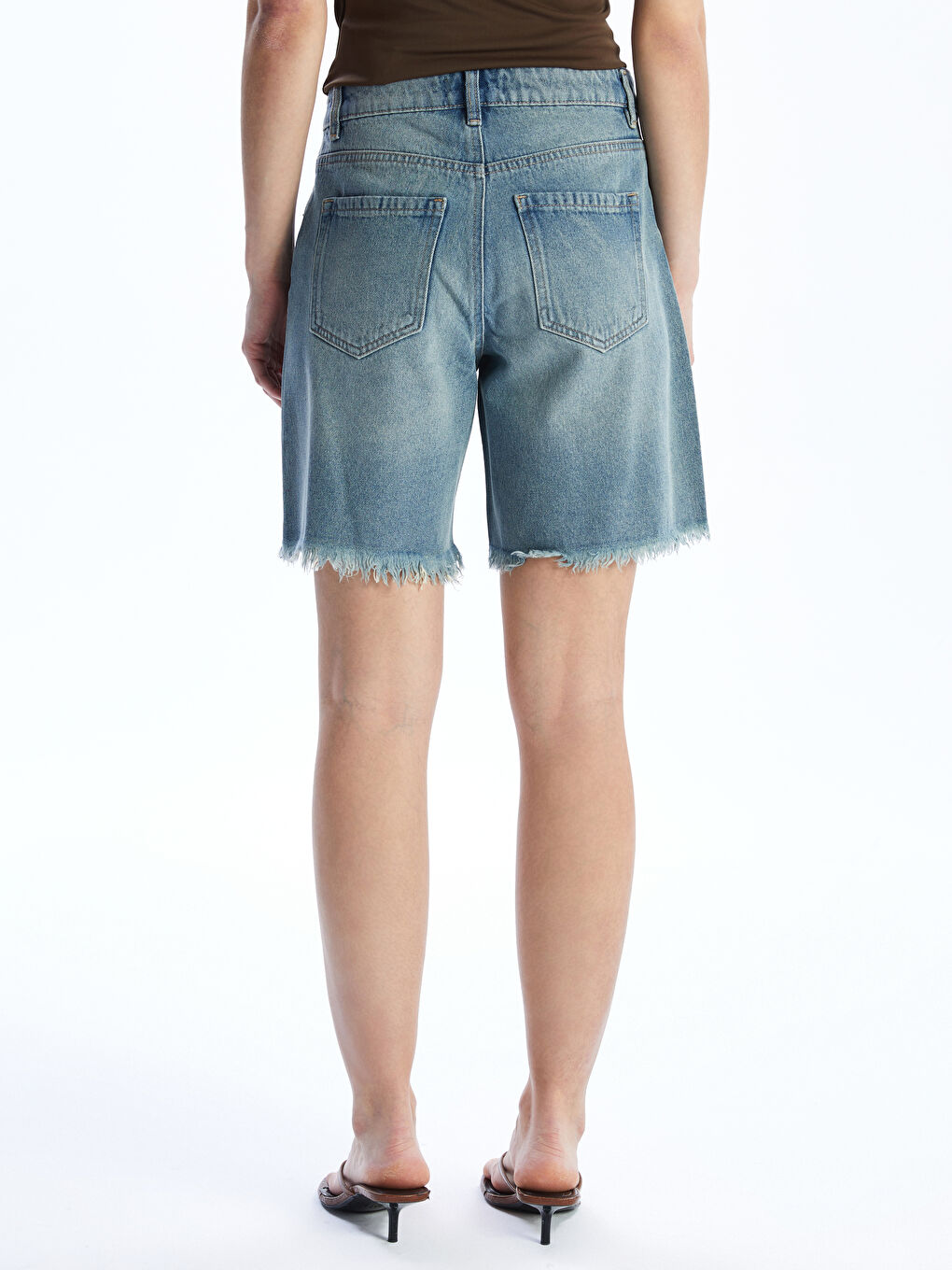 LCW Jeans Ženski teksas šorts Standard Fit sa iscepanim detaljima. -S5GG01Z8-507
