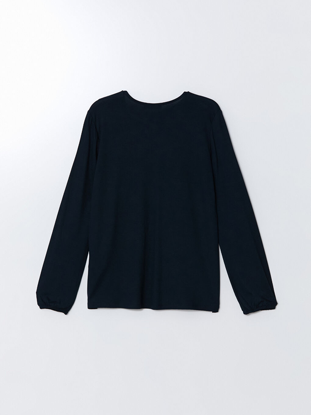 Lacivert Bağlamalı Yaka Çiçekli Kadın Bluz-5