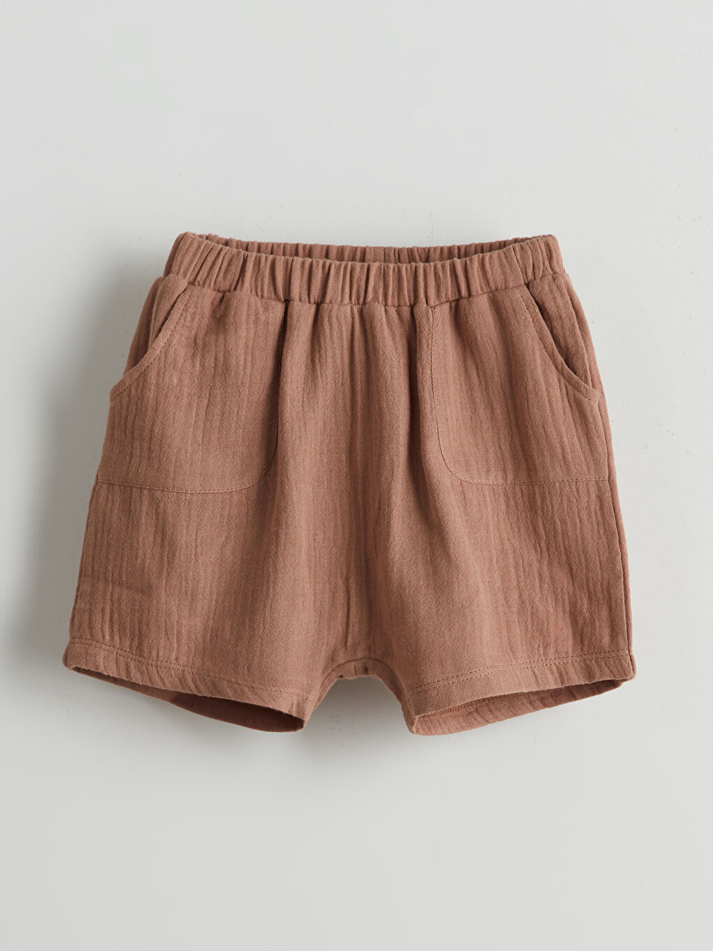 Kahverengi Beli Lastikli Erkek Bebek Şort