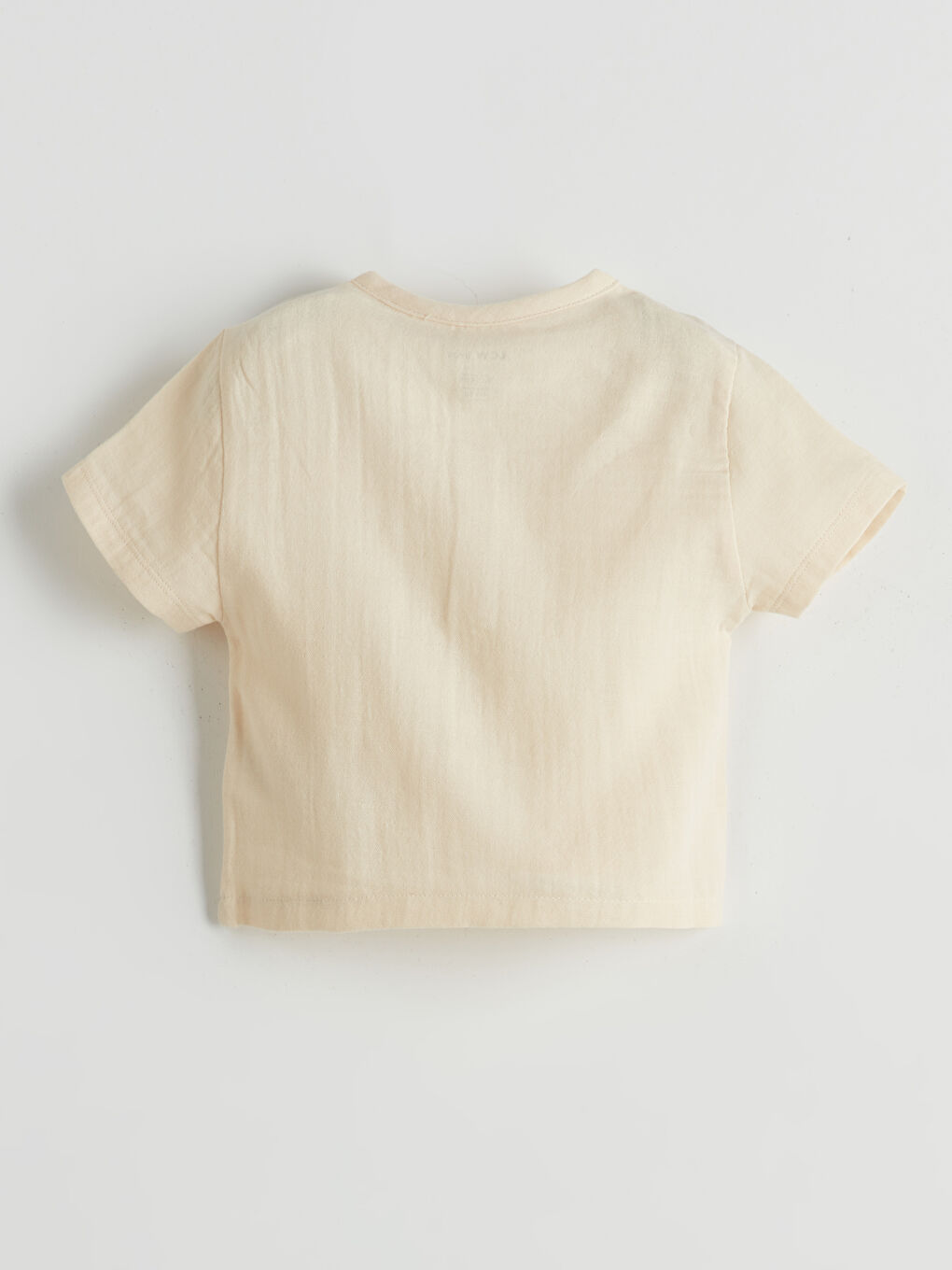 Bej Bisiklet Yaka Erkek Bebek Tişört-1