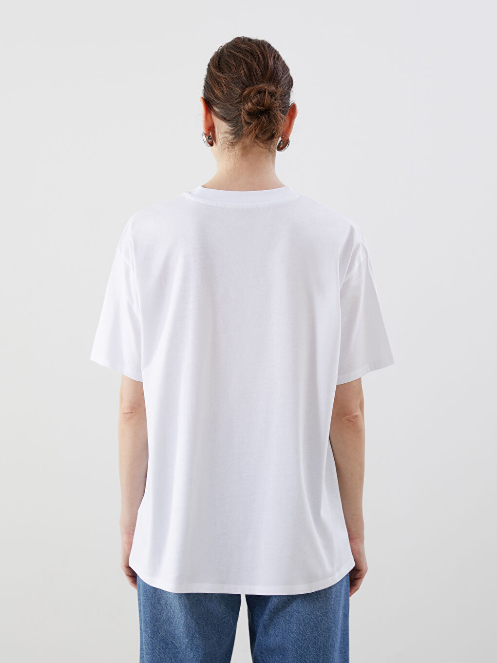 T-shirt Oversize Imprimé à Col Rond pour Femmes-3