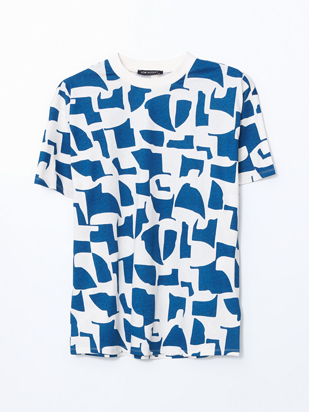 Crew Neck Patterned Oversize Women's T-Shirt-4