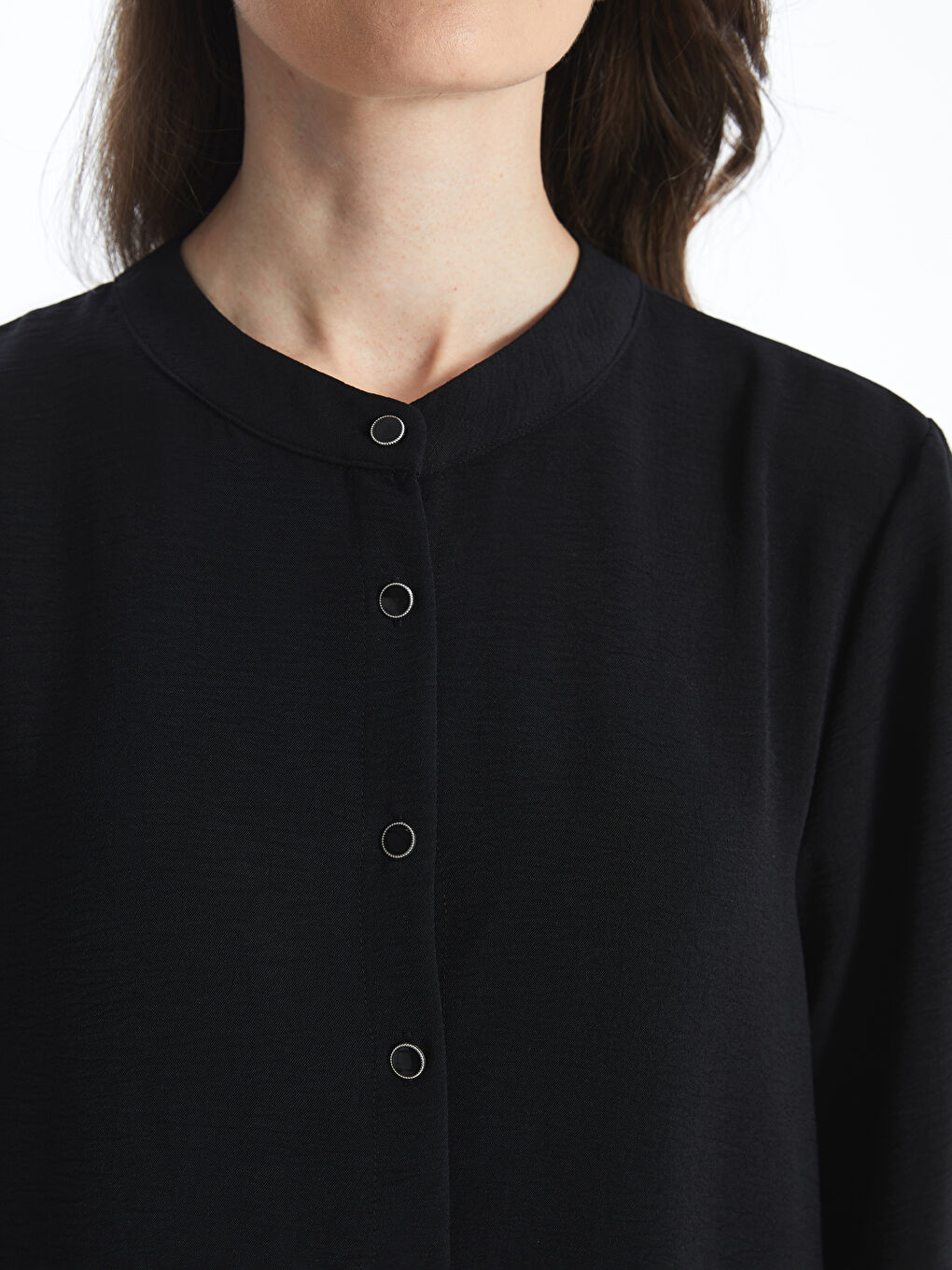 LCW Grace Grandad Collar Women's Shirt Tunic -S5GG84Z8-CVL