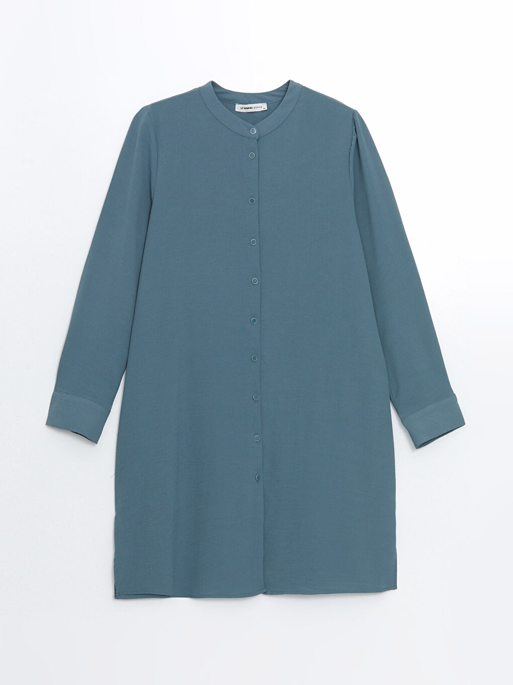 Collar Plain Long Sleeve Women's Shirt Tunic -S5GG84Z8-GXP