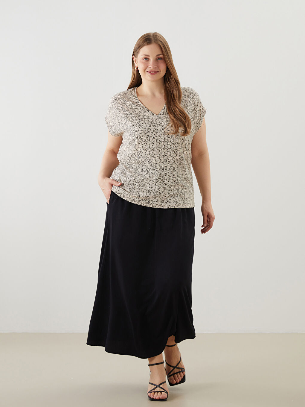 Elasticated Waist Women's Skirt -S5GG99Z8-CVL