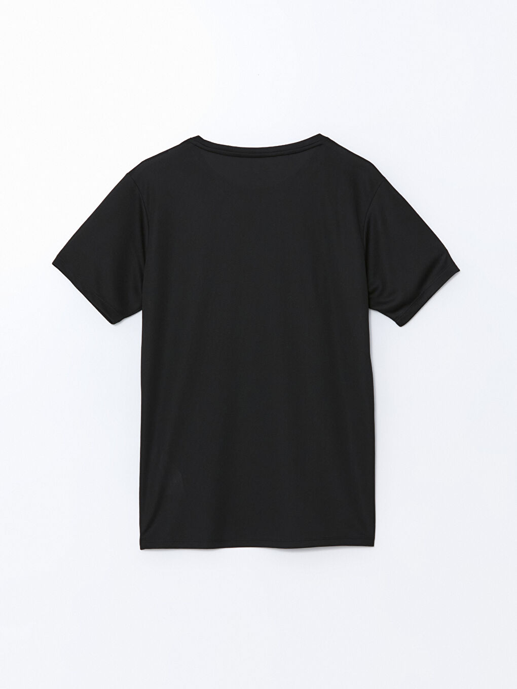 Siyah Bisiklet Yaka Kısa Kollu Erkek Spor Tişört-5