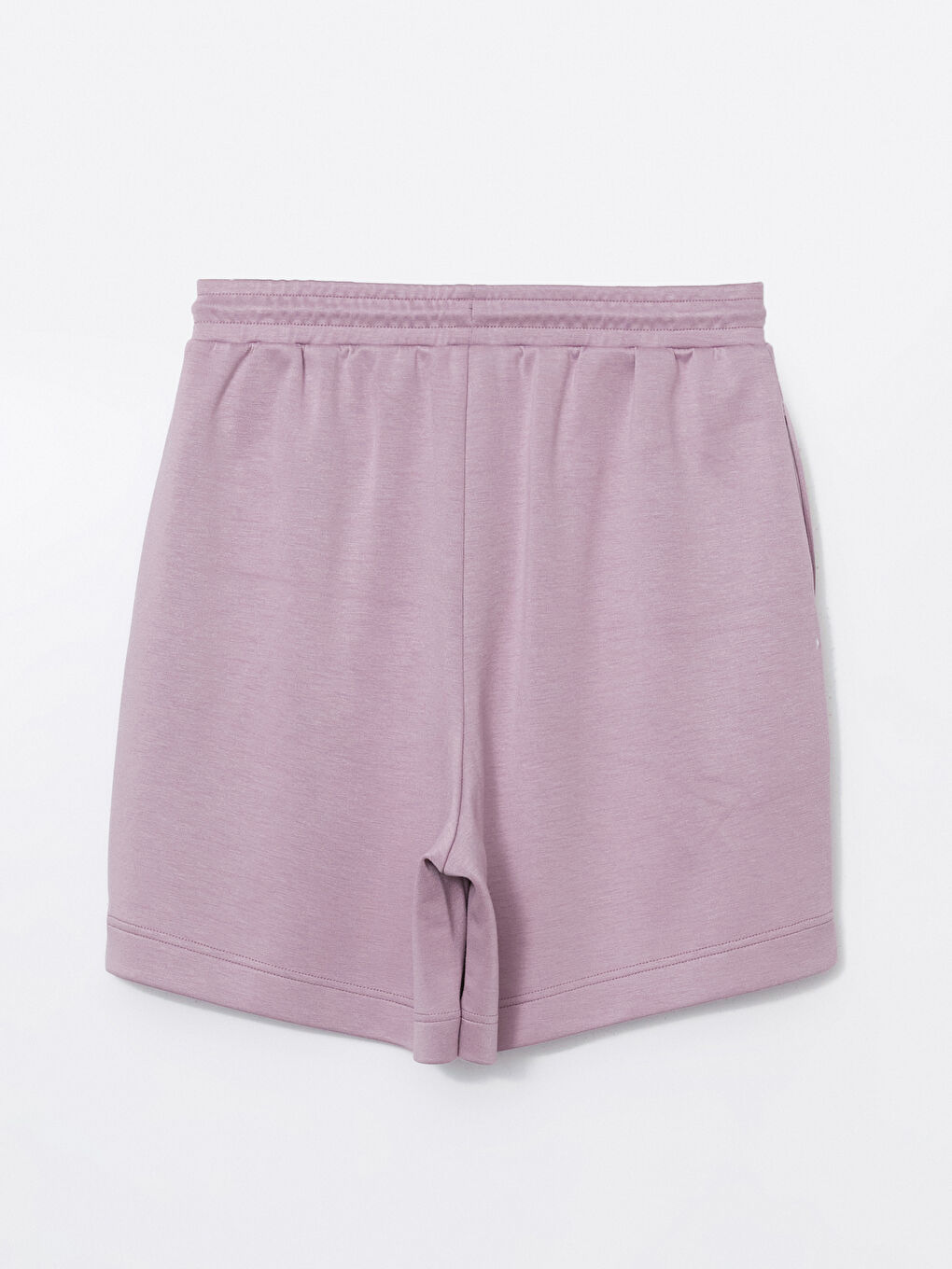 Lila Beli Lastikli Kadın Şort-5