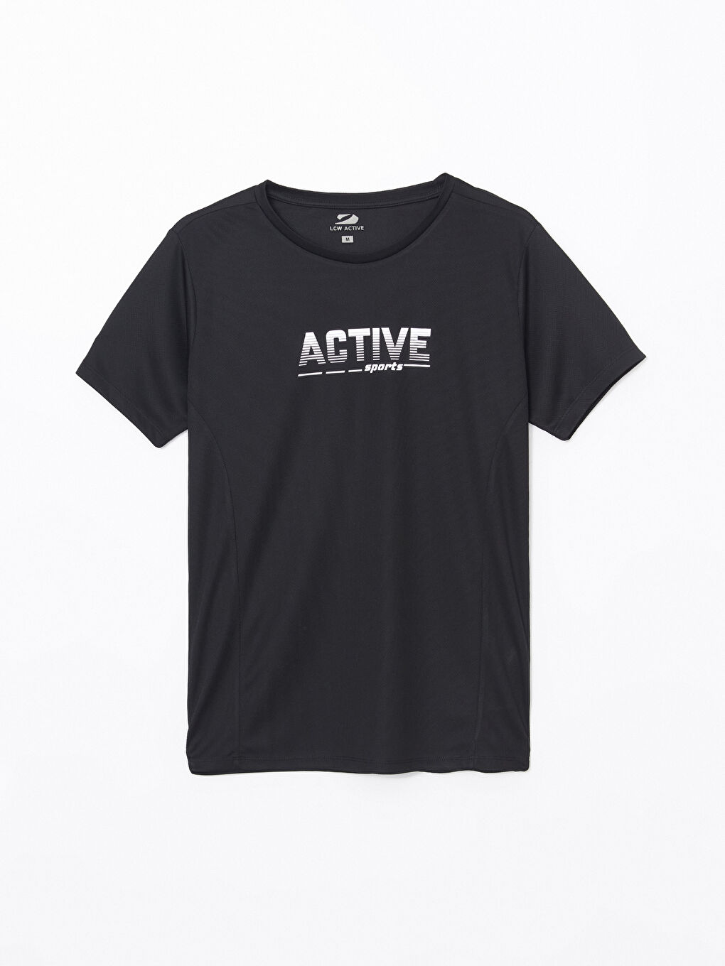 Siyah Bisiklet Yaka Kısa Kollu Erkek Spor Tişört-4