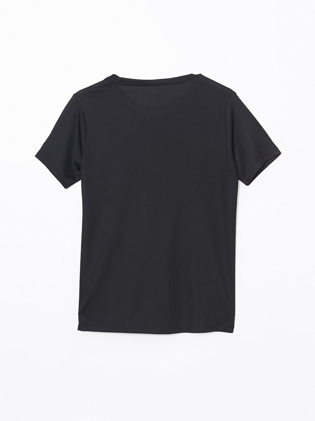 Siyah Bisiklet Yaka Kısa Kollu Erkek Spor Tişört-5