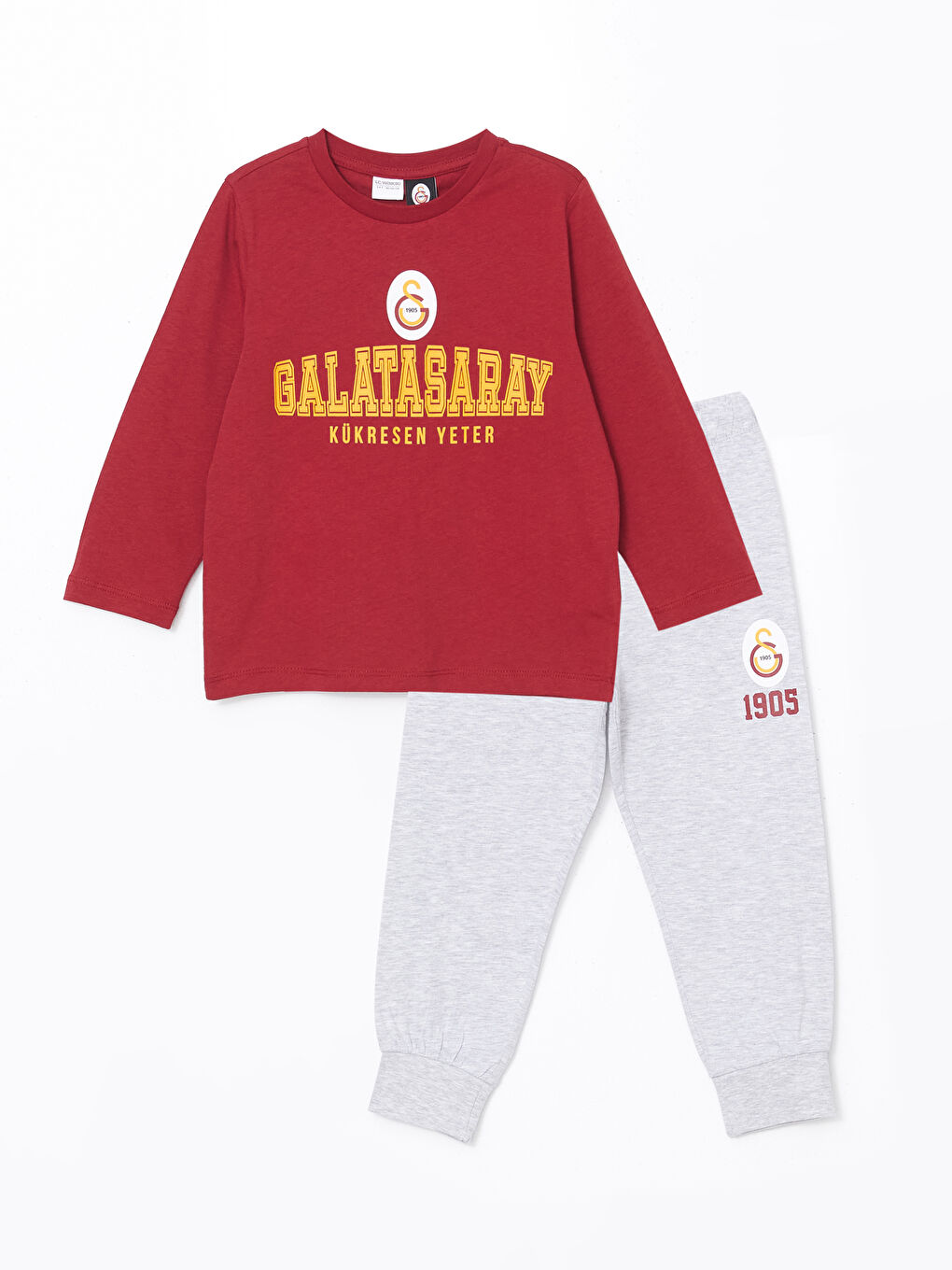 LCW Kids Kirmizi Bisiklet Yaka Galatasaray Baskılı Erkek Çocuk Pijama Takımı - 2