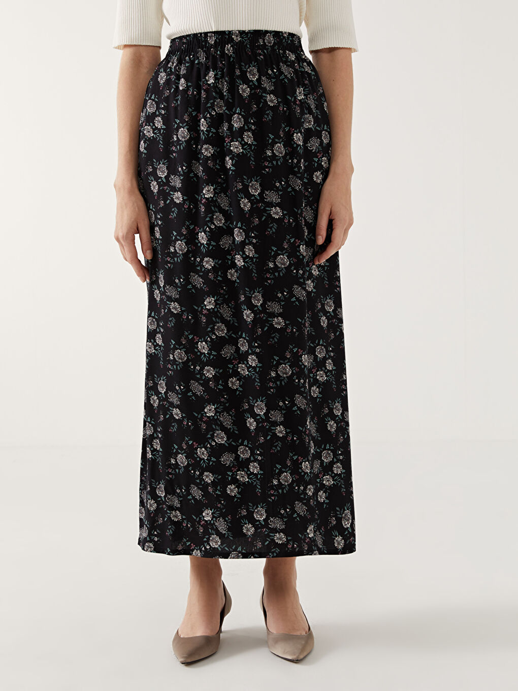 Women Skirt With Elastic Waist Pattern -S5GH72Z8-LQJ