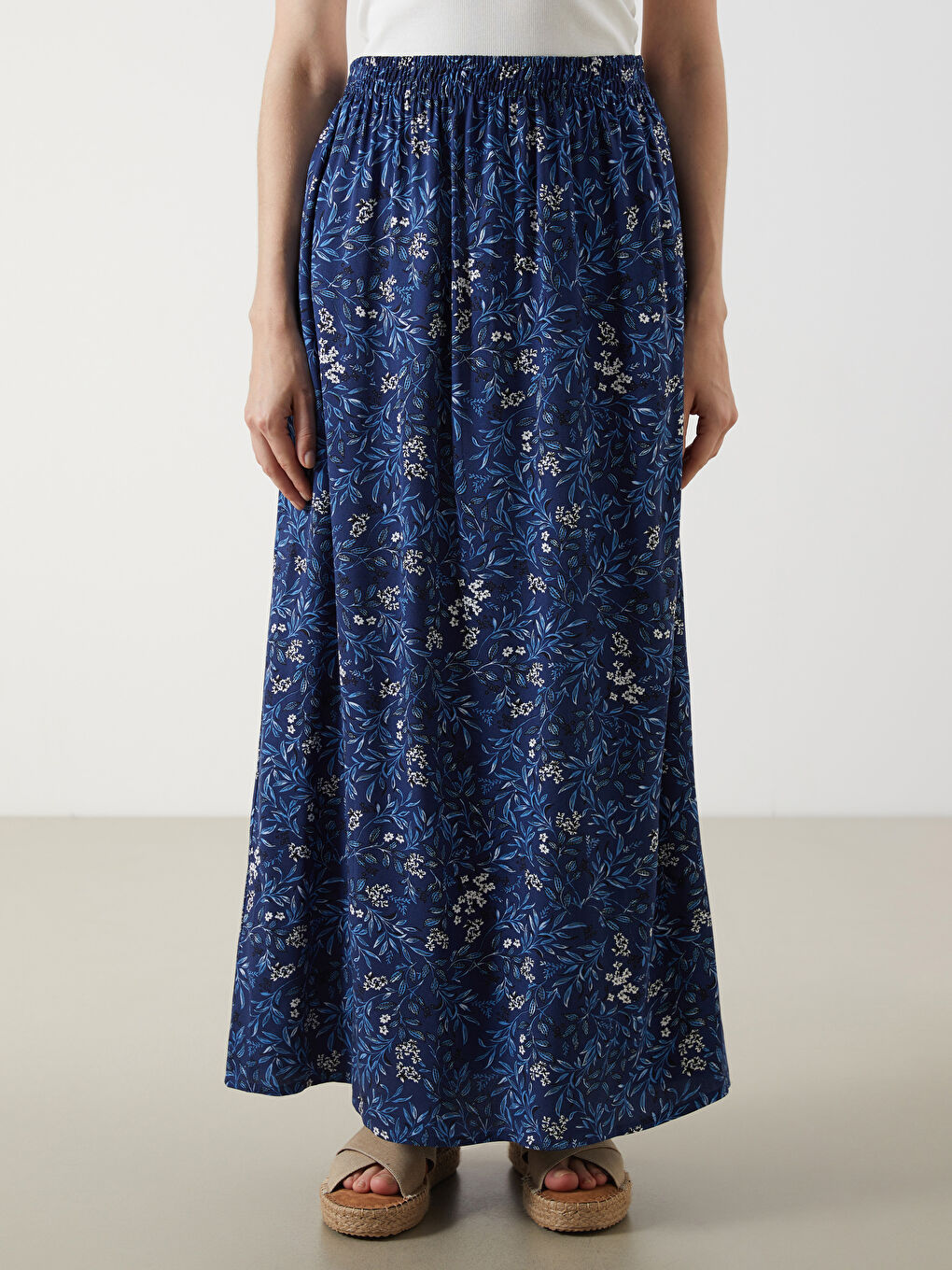 Elasticated Waist Floral Skirt -S5GH72Z8-LQN