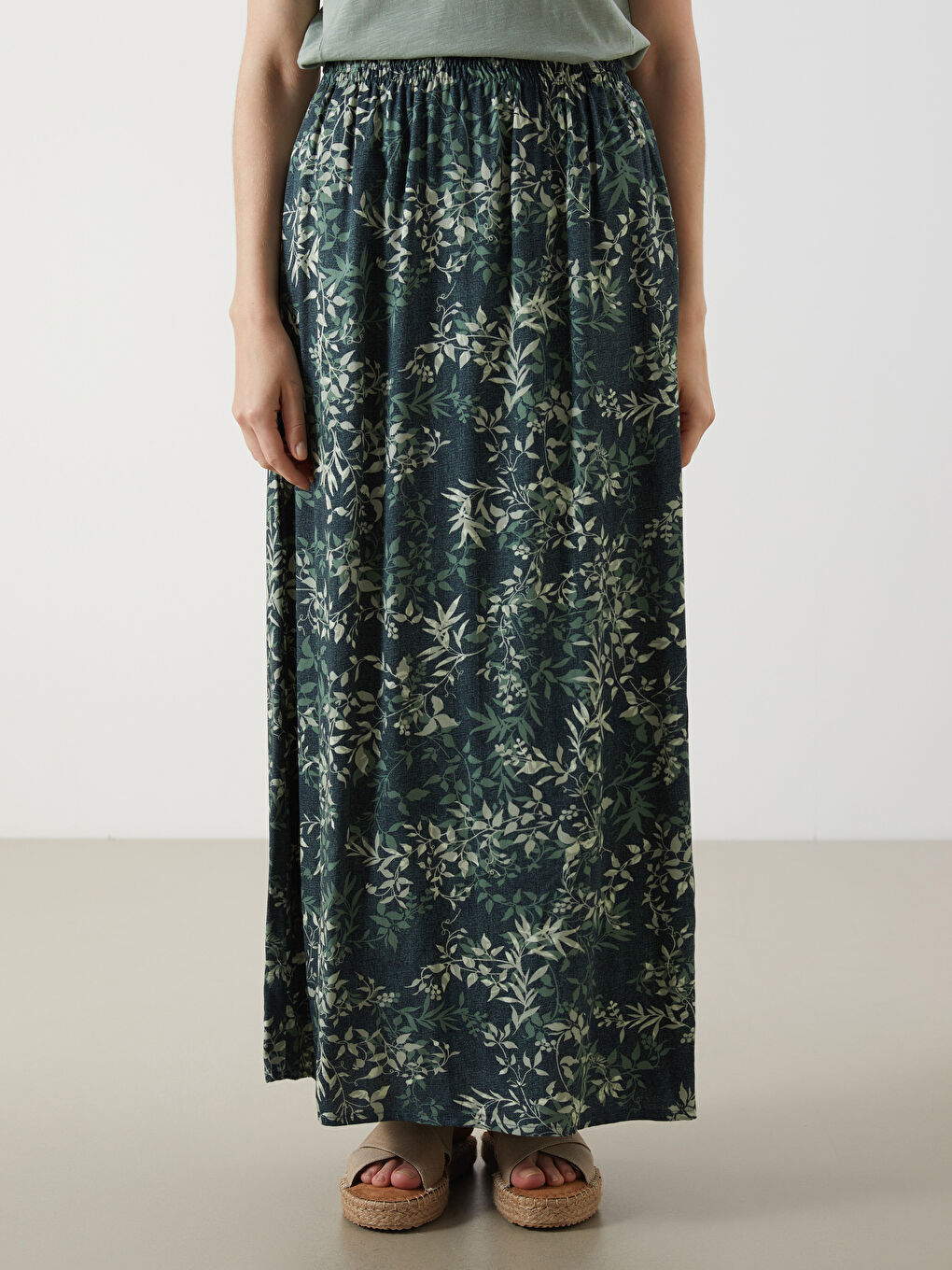 Elastic Waist Floral Women's Skirt -S5GH72Z8-LRR