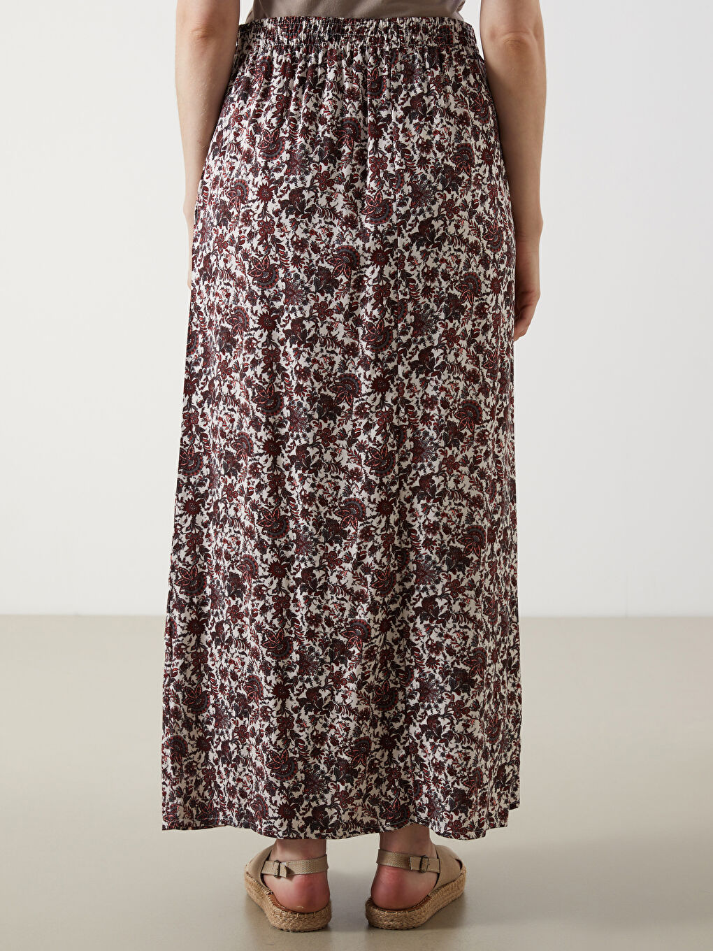 Elasticated Waist Patterned Women's Skirt -S5GH72Z8-LTQ