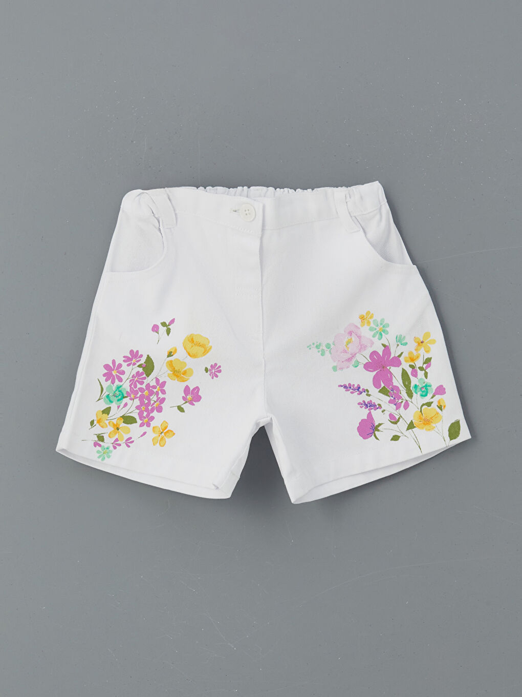 Elastic Waist Floral Girls Shorts -S5GH84Z1-JYX