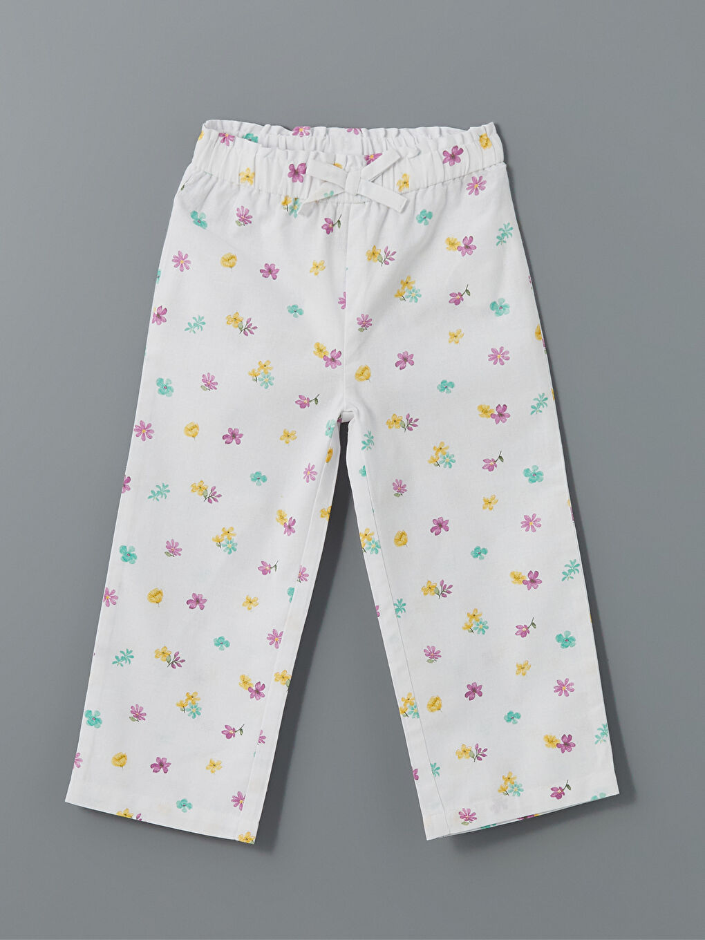 Elasticated Waist Floral Girls' Trousers -S5GH85Z1-LU7