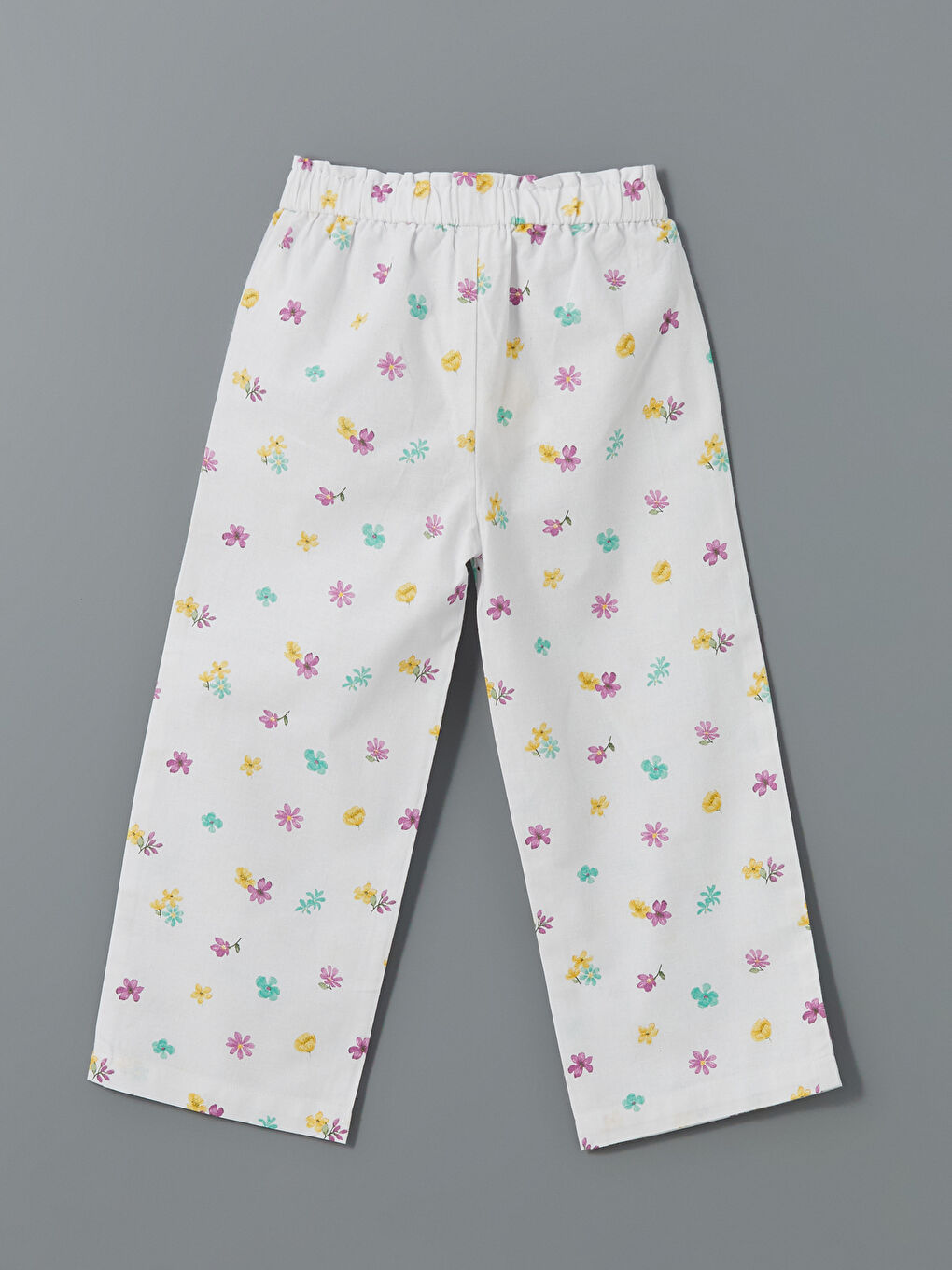 Elasticated Waist Floral Girls' Trousers -S5GH85Z1-LU7
