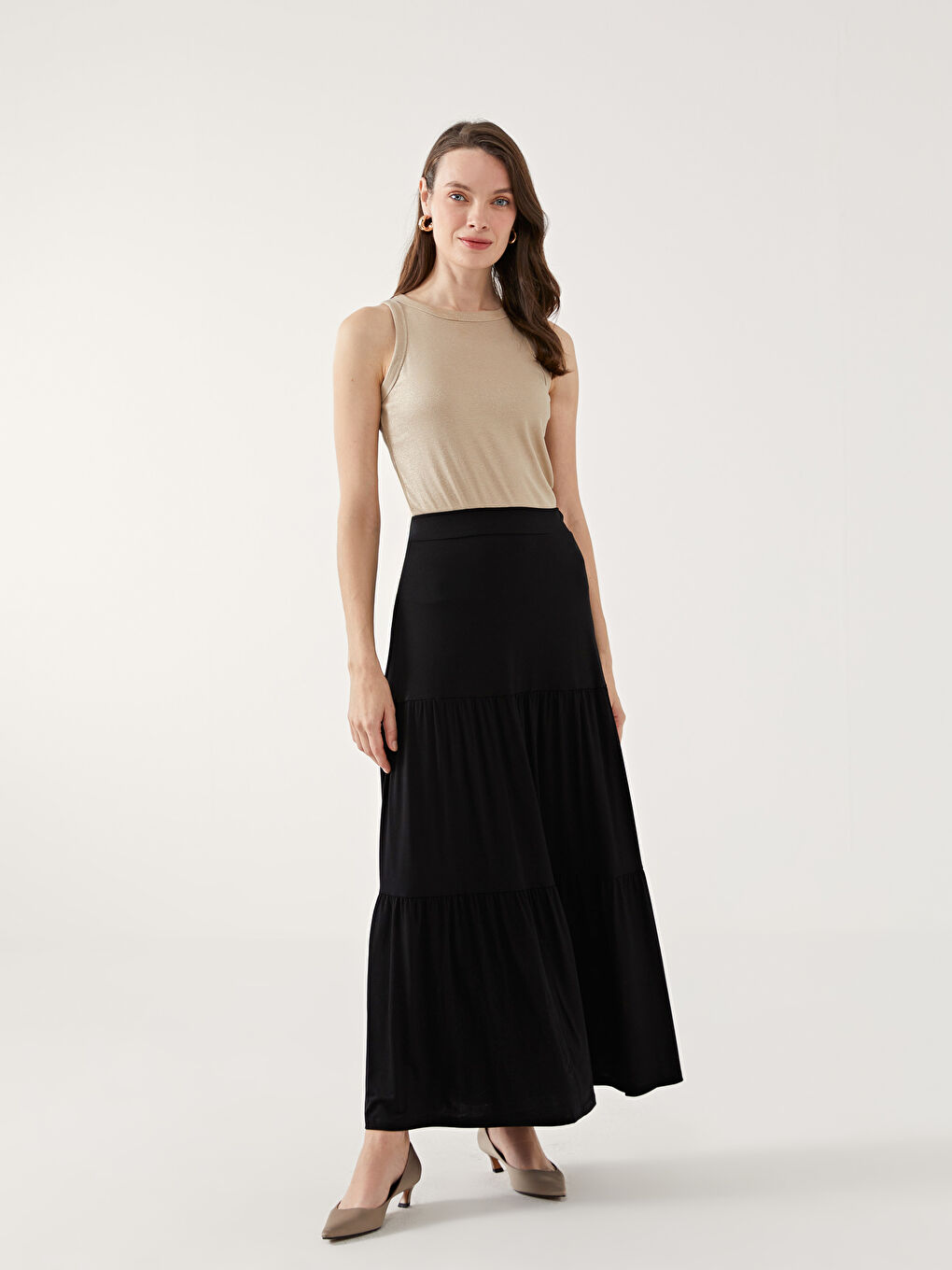 Elastic Waist A-Line Women'S Skirt -S5GI02Z8-CVL