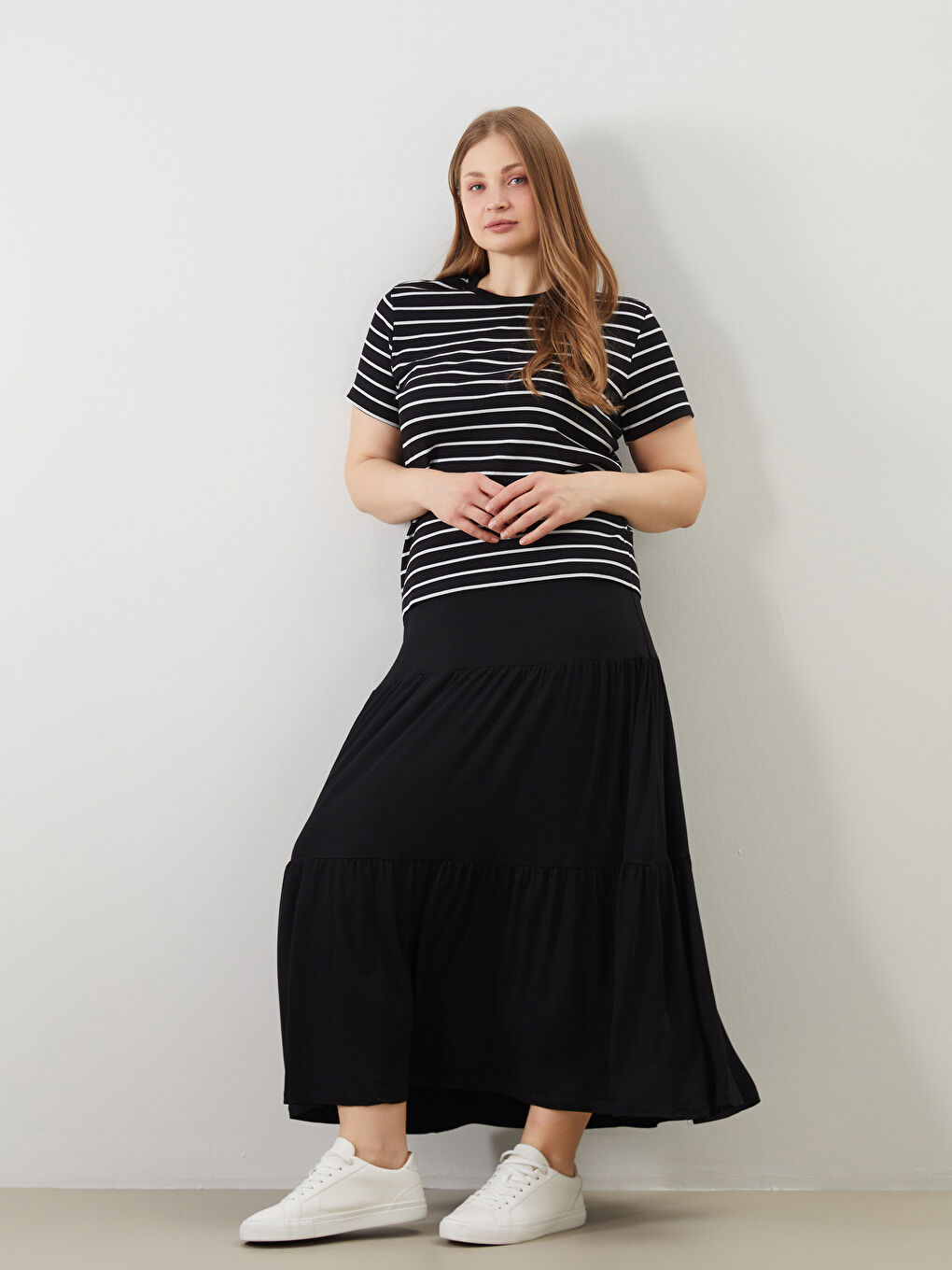 Elastic Waist A-Line Women'S Skirt -S5GI02Z8-CVL