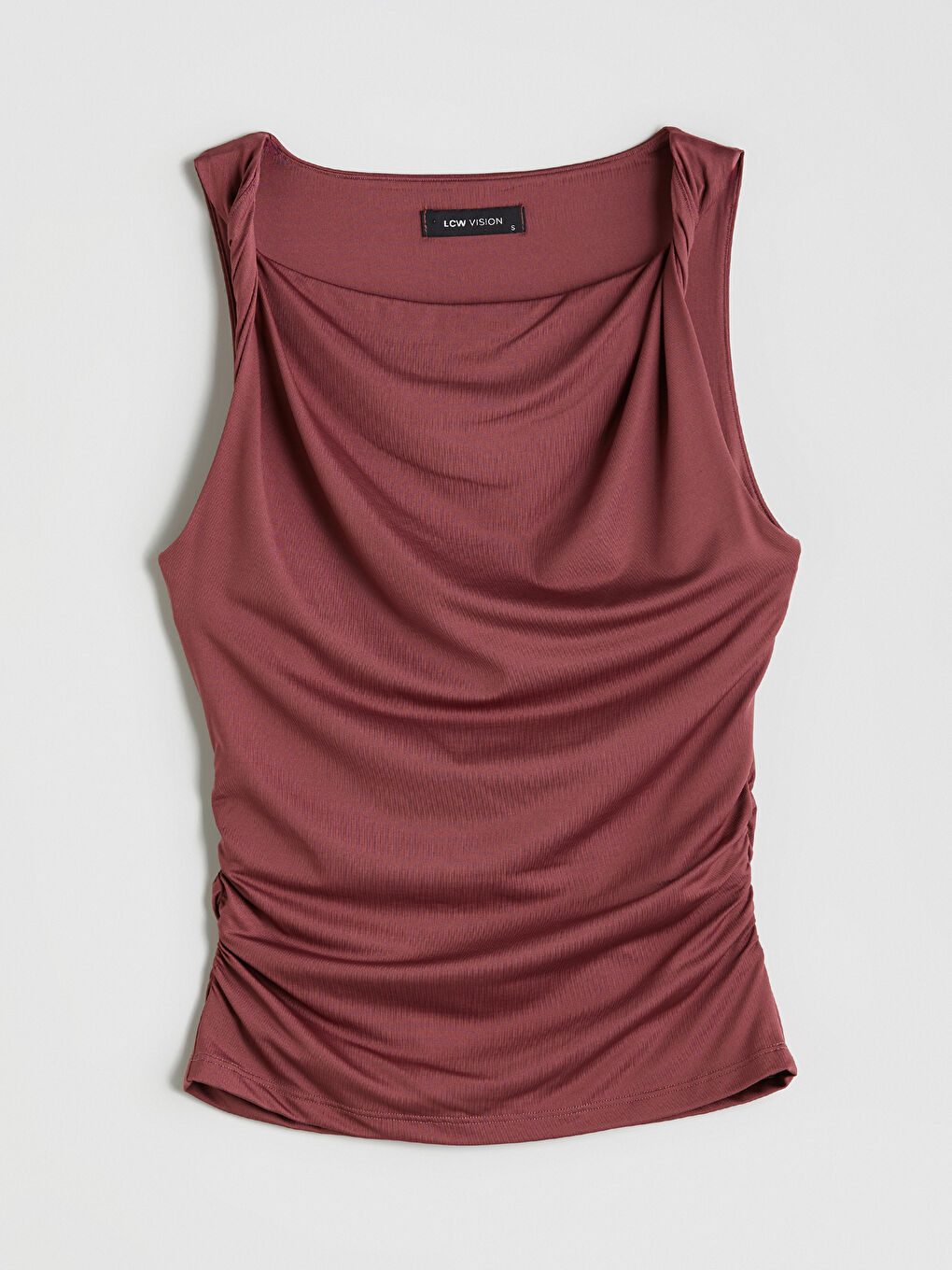 Pembe U Yaka Büzgülü Bluz-4