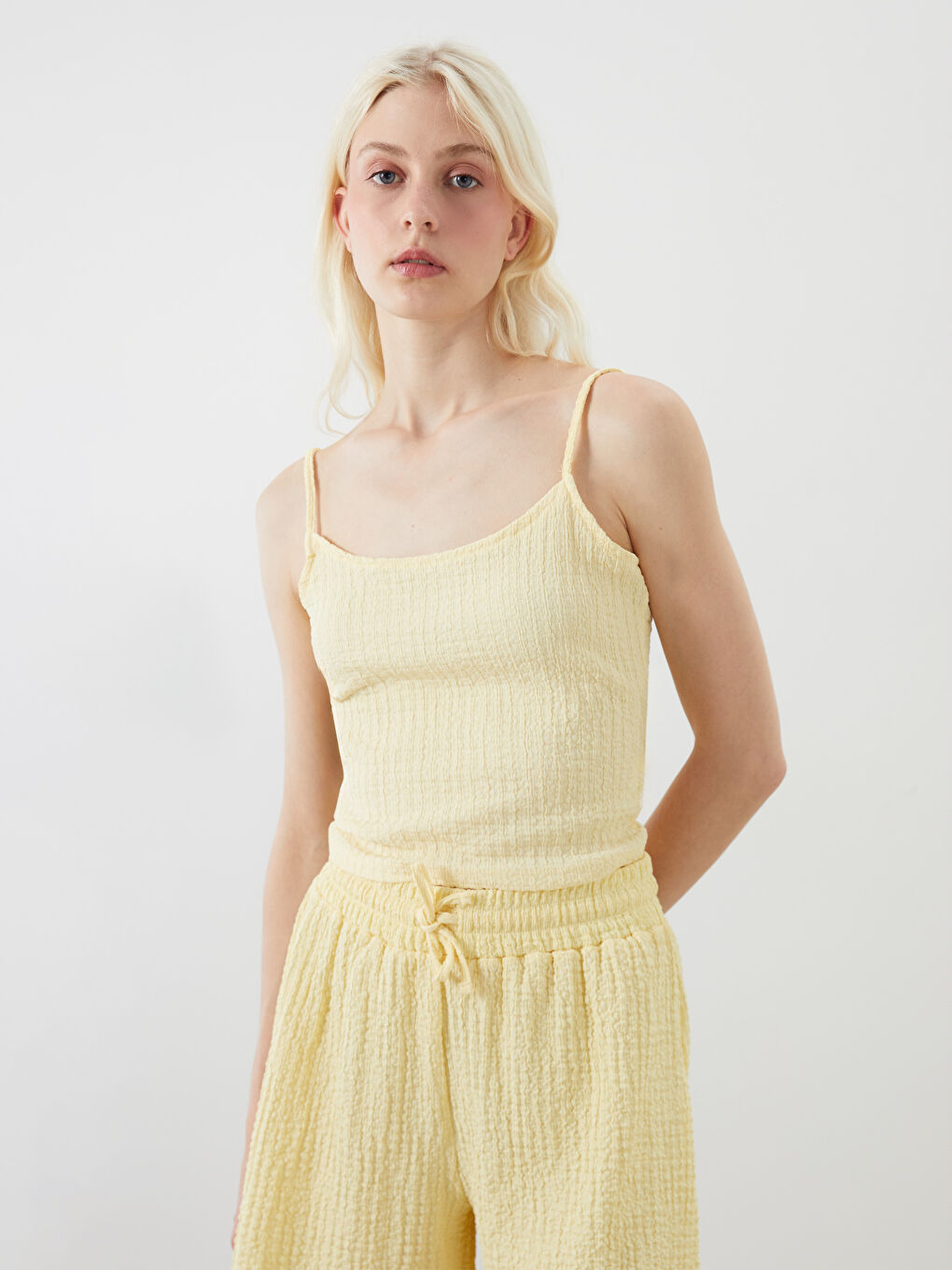 Woman YELLOW Crop Top -S5GI19Z8-FRS