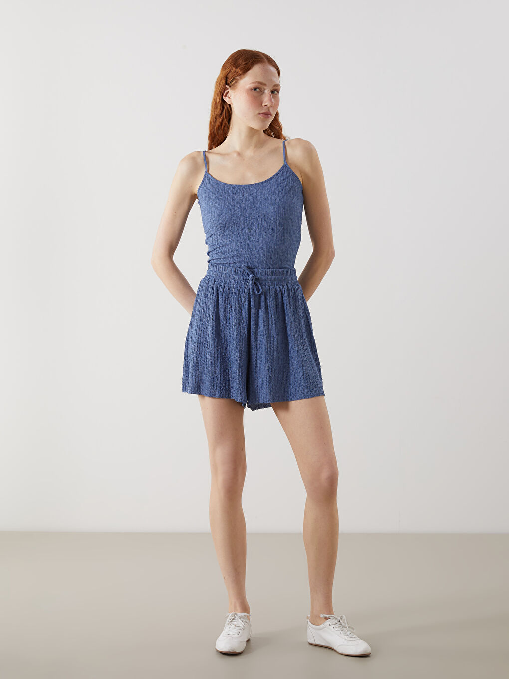 Woman BLUE Crop Top -S5GI19Z8-KZZ